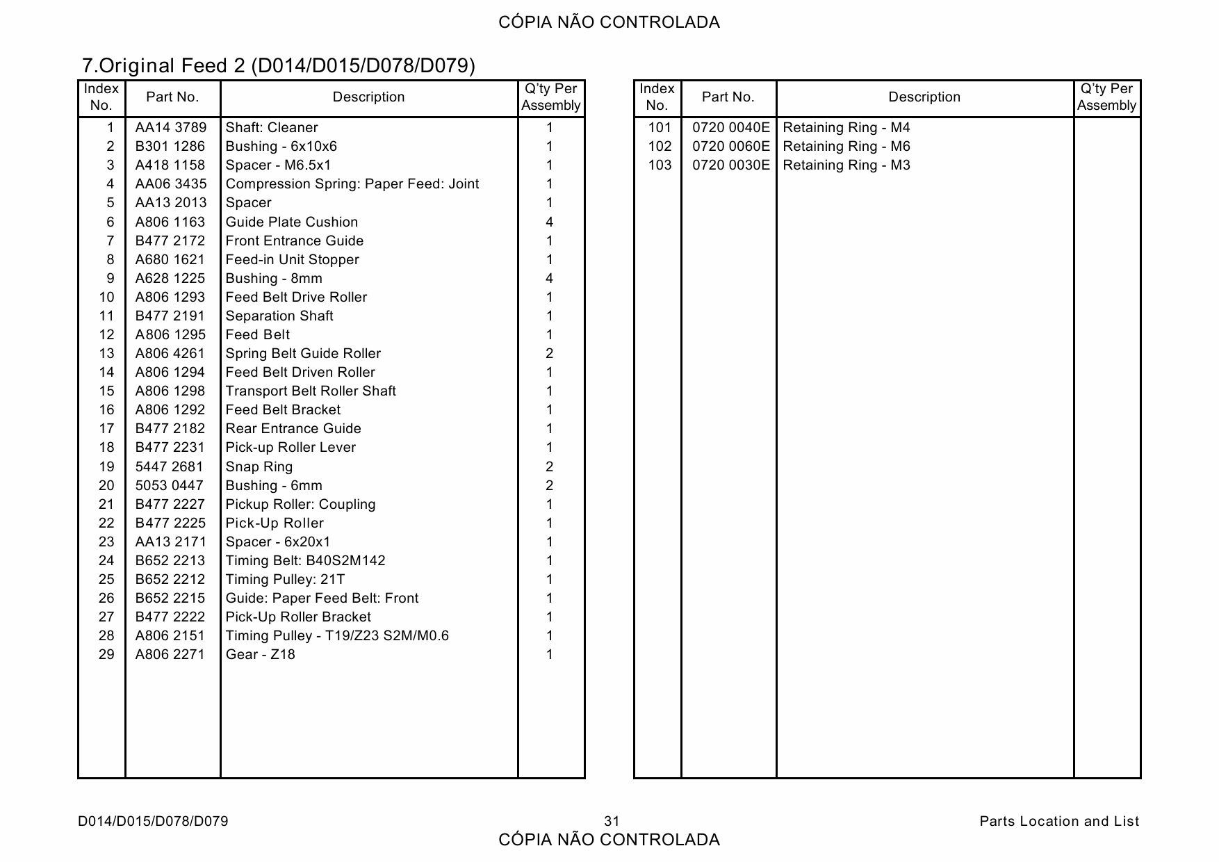 RICOH Aficio MP-C6000 C7500 Pro-C550EX C700EX D014 D015 D078 D079 Parts Catalog-2